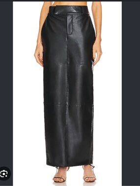 Helsa Faux Leather Maxi Skirt - M